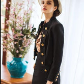 Wool Cropped Coat Skirt Suit